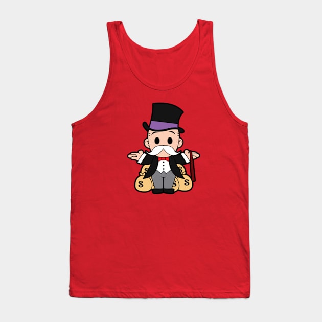 Monopoly Guy Chibi Tank Top by mighty corps studio